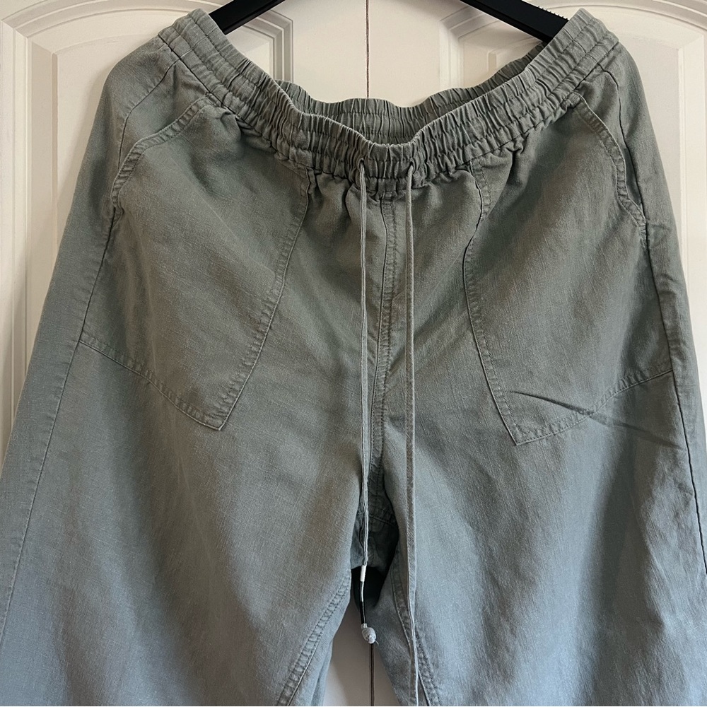 🖤J.Crew Seaside Linen Blend Pants – Faded Pistachio | Size L - Picture 7 of 14